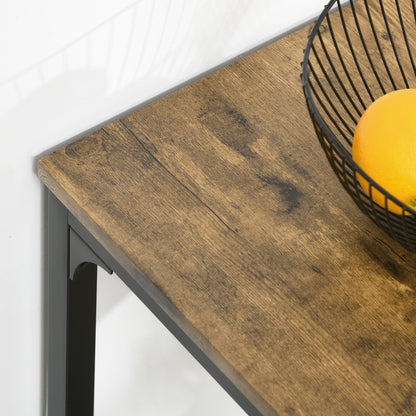 HOMCOM 3-teiliges Bar-Set, Stehtisch, 2 Stühle, MDF, Metallrahmen, wasserfest, Braun