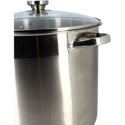Pot with lid - MENASTYL - 4615451 - Stainless steel - 17 liters - 32 cm - Suitable for all hobs including induction