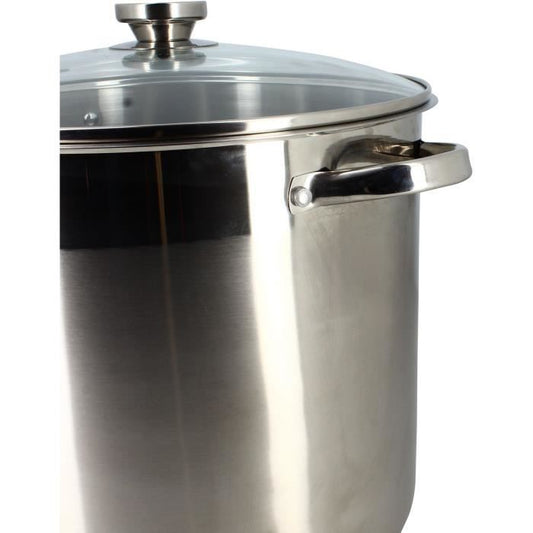 Pot with lid - MENASTYL - 4615451 - Stainless steel - 17 liters - 32 cm - Suitable for all hobs including induction