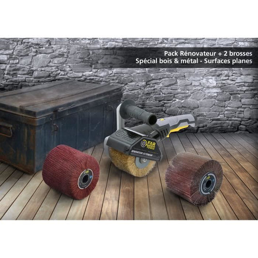 Rex120c renovative fartools + Synthetic fiber strip brush - Special wood and metal - Plane surfaces