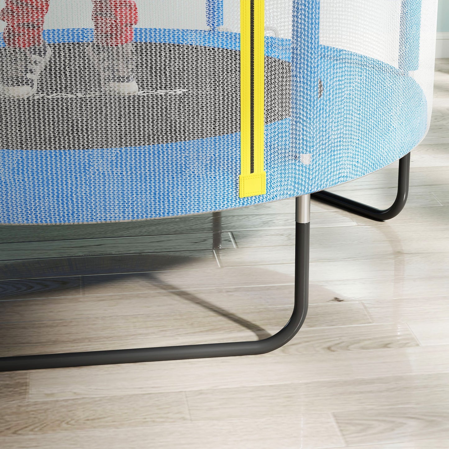 AIYAPLAY Kindertrampolin, Sicherheitsnetz, rutschfeste Beine, Reißverschlusseingang, Bunt