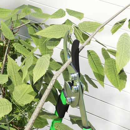 Outsunny Heckenschere Set 2-teilig Gartenschere Messerlänge 90 cm Astschere mit Metallklingen, ausziehbarer Griff