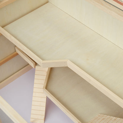 PawHut Hamsterkäfig aus Holz 3 Etagen Nagerkäfig mit reinigbar Ablage Kleintierkäfig mit klappbarem Deckel Treppen Holzkäfig Käfig für Hamster Zwerghamster 115 x 57 x 55 cm Naturholz