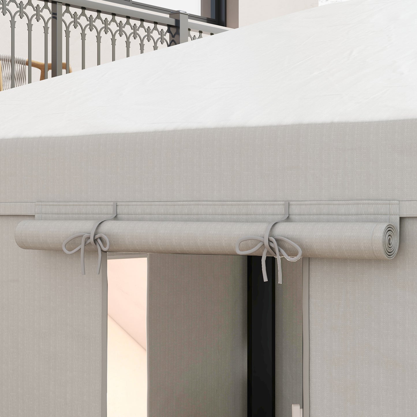 Outsunny Pavillon-Ersatzdach Ersatzvordach, wetterbeständig, 360 x 300 x 270 cm, Weiß