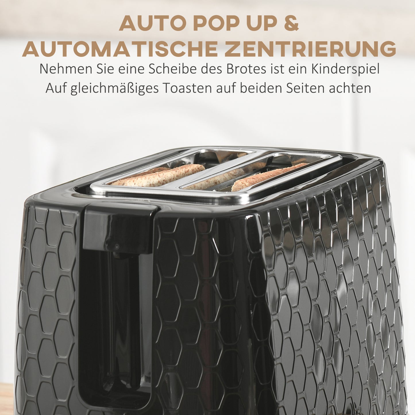 HOMCOM Wasserkocher- und Toaster-Set, 1,7 L, verschiedene Modi, LED-Anzeigen, Schwarz