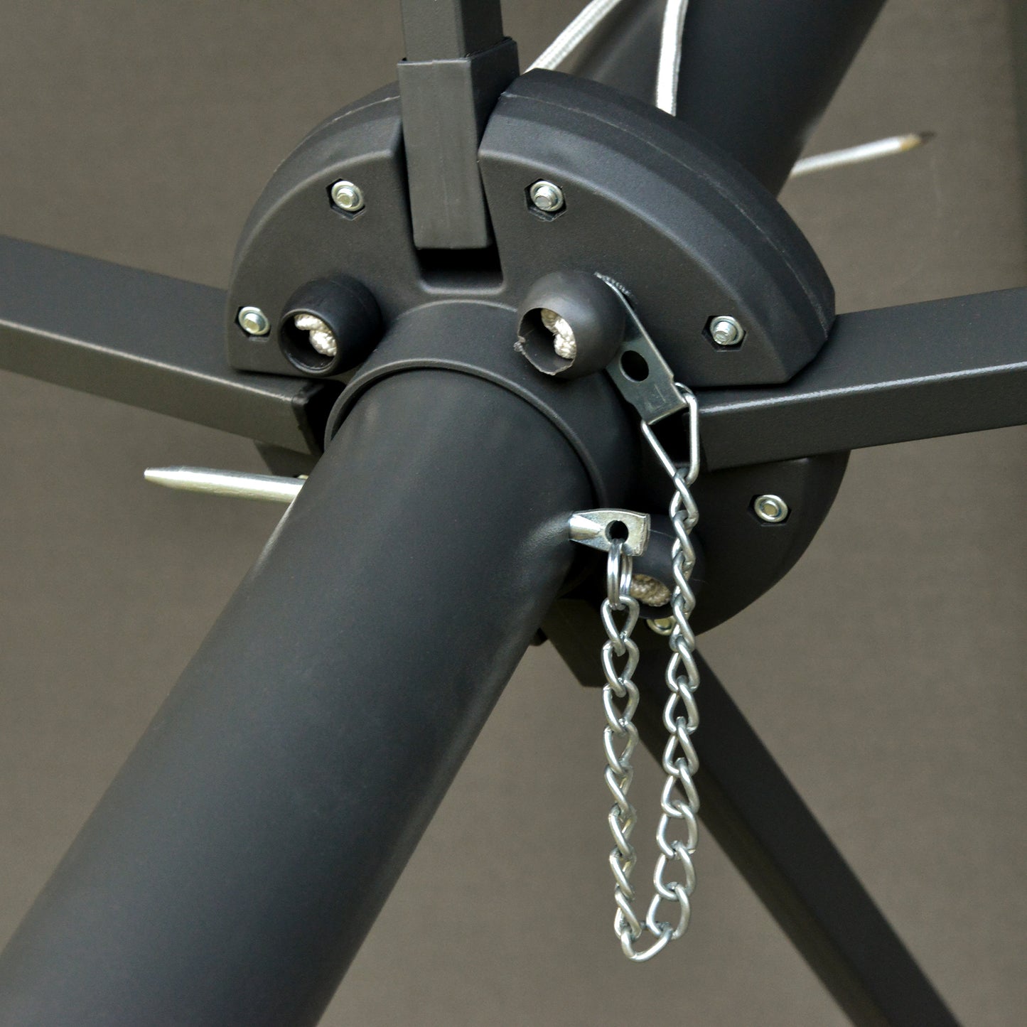 Outsunny Sonnenschirm Oval Dunkelgrau 440 x 260 cm