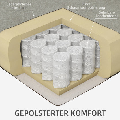 HOMCOM Relaxsessel mit Fußstütze und Liegefunktion, inkl. Getränkehalter, bis 150 kg, Braun