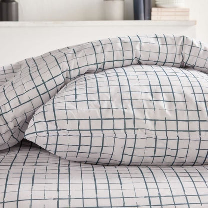 Bedding set - TODAY Crazy - Check print - 2 people - 220 x 240 cm - White