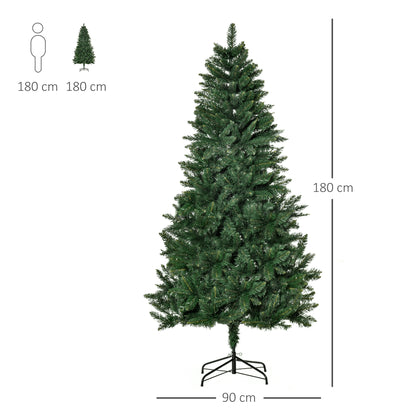 HOMCOM Künstlicher Weihnachtsbaum 180 cm Kieferbaum künstlich mit 724 Zweigen Metallständer für drinnen
