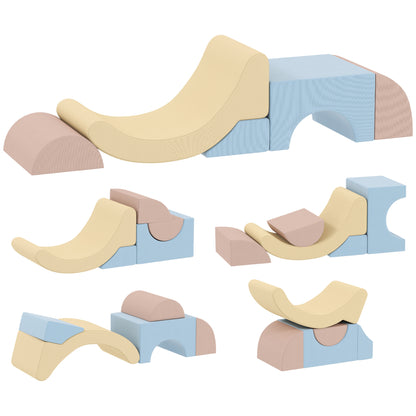 AIYAPLAY 5er-Set Schaumstoff-Kletterblöcke, Cordbezug, leichtes Gewicht, zum Bauen, Krabbeln, Klettern, Bunt