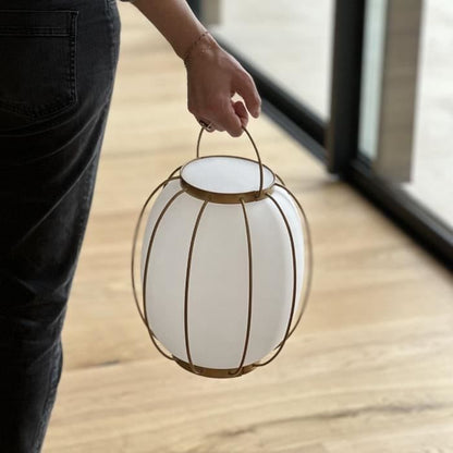 Cordless table lamp - LUMISKY - TULUM - H27 cm - Metal handle - Gold - Warm white and cool white LED