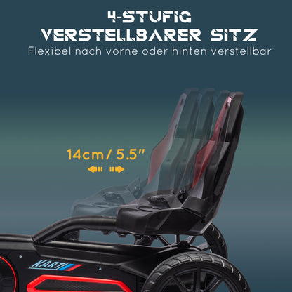 HOMCOM Go Kart Pedal Go Kart Rückwärts-uns Vorwärtsgang, für Kinder von 3 bis 8 Jahren, Rot