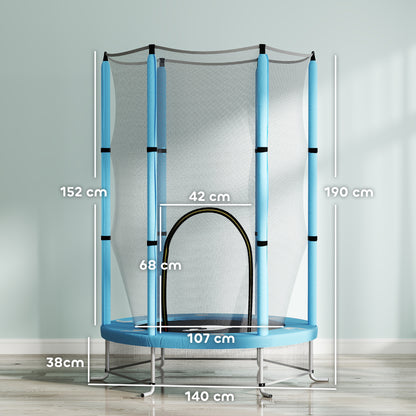 AIYAPLAY Kindertrampolin mit Sicherheitsnetz, für den Innen- und Außenbereich, 3-6 Jahre, Hellblau