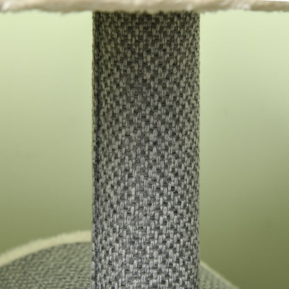 PawHut Kratzbaum Katzenbaum, 1 Katzenhöhle, 2 Liegeflächen, 60 cm x 40 cm x 104 cm, Grau + Natur