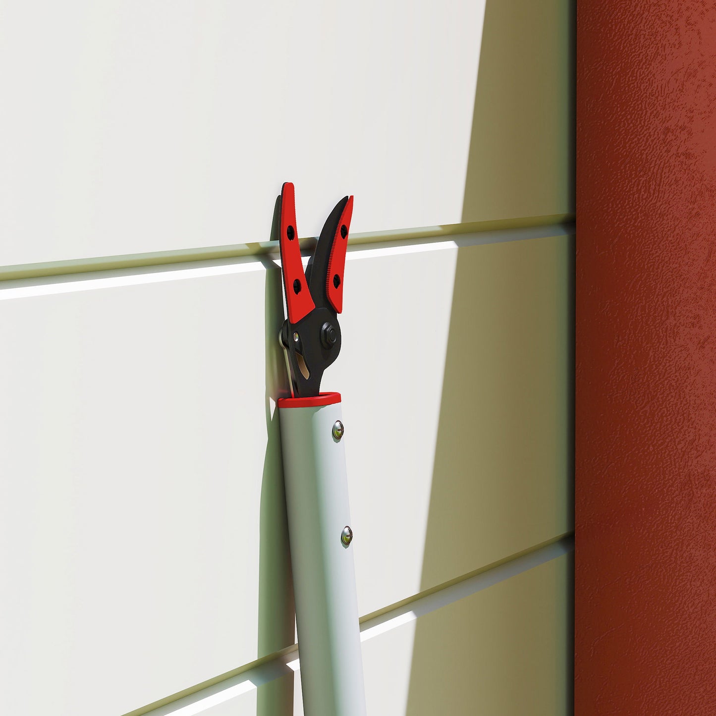 Outsunny 1,2 m Baumschere, Astscheren zum Schneiden, Gartenschneider mit Aluminiumgriff, Langstielige Gartenschere, Rot