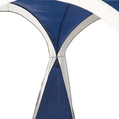 Outsunny Kuppelzelt für 6-8 Personen, Pavillon, Schutz vor Sonne und Nieselregen, 3,5 x 3,5 x 2,22 m, Blau