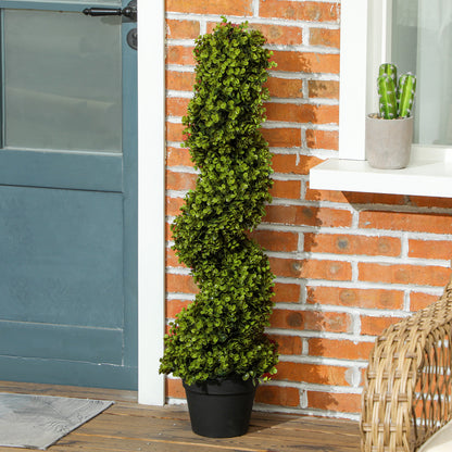 HOMCOM 2er-Set Dekorative Pflanze, Kunstpflanzen in Töpfen, Künstliche Pflanzen für Zuhause, Indoor, Outdoor, 90 cm, Grün
