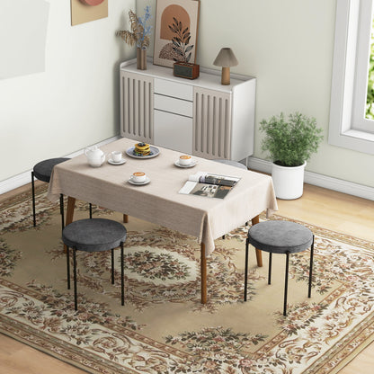 HOMCOM Küchenhocker 4-er Set, stapelbar, Samtoptik, bis 100kg, Stahlrahmen, 41,5 x 41,5 x 46 cm, Dunkelgrau