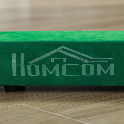 HOMCOM Faltbarer Schwebebalken, rutschfest, Wildlederbezug, robustes Holz, 210 x 10 x 6,5 cm, Blau