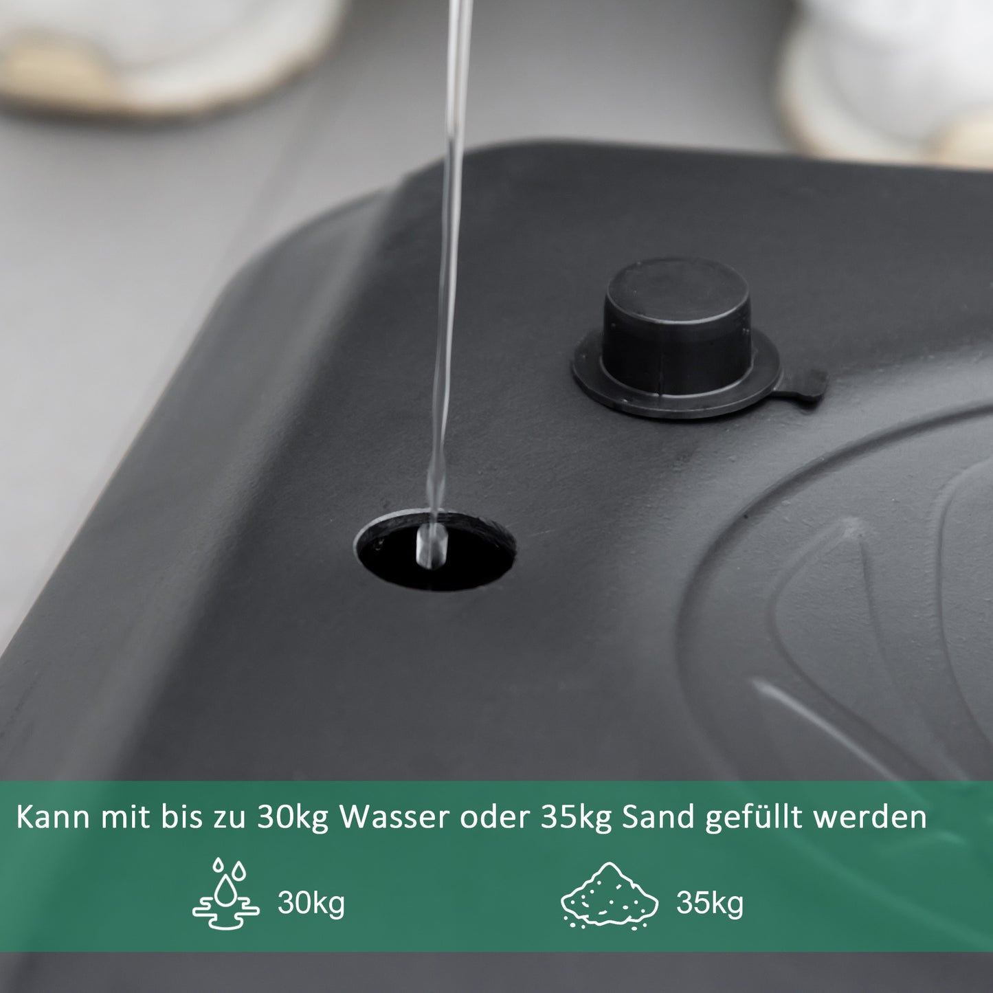 HOMCOM Basketballkorb, höhenverstellbar, befüllbarer Standfuß, hochstabil, schwarz, 131 x 49 x 195-250 cm