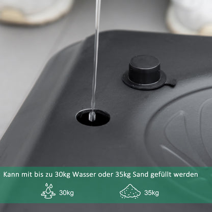 HOMCOM Basketballkorb, höhenverstellbar, befüllbarer Standfuß, hochstabil, schwarz, 131 x 49 x 195-250 cm