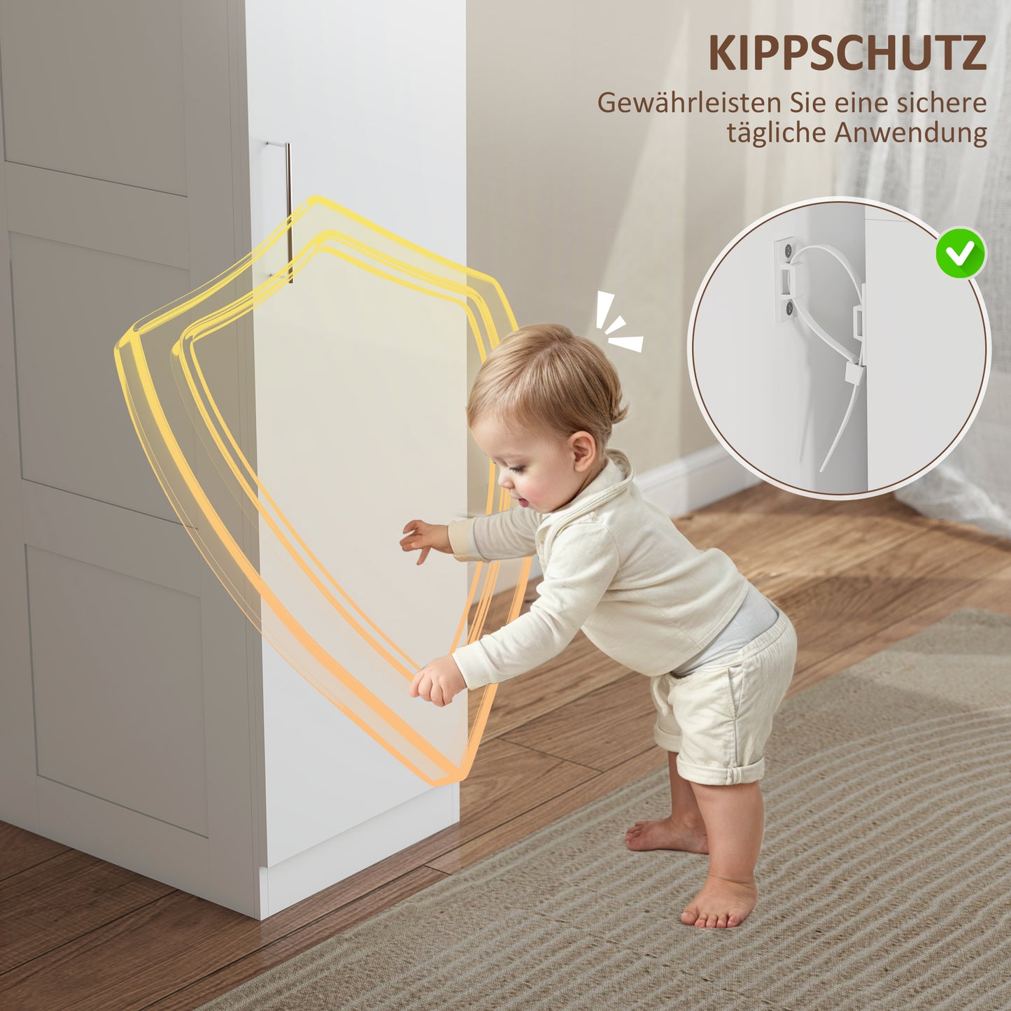 HOMCOM Kleiderschrank Mehrzweckschrank mit Kleiderstange, Regal, Soft-Close-Tür 40 x 52 x 180 cm Weiß