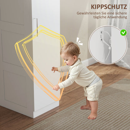 HOMCOM Kleiderschrank Mehrzweckschrank mit Kleiderstange, Regal, Soft-Close-Tür 40 x 52 x 180 cm Weiß