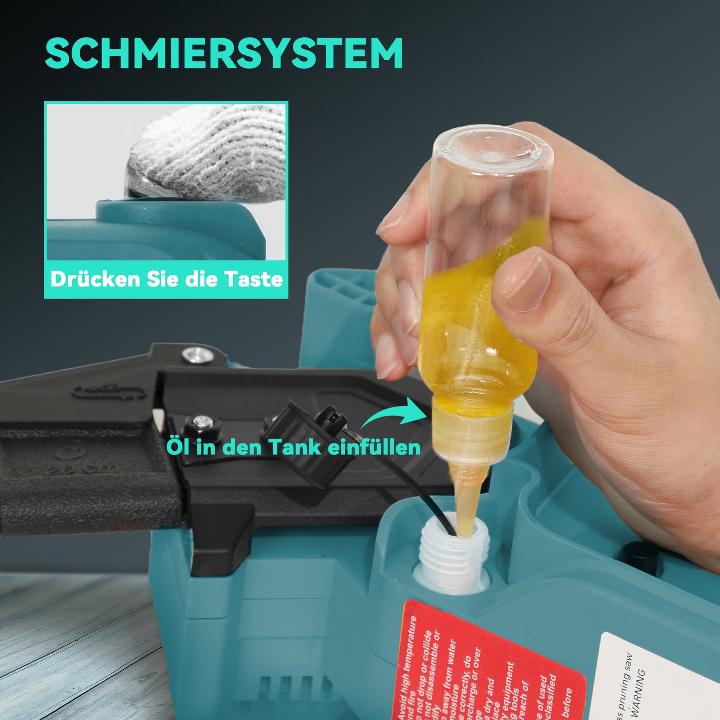 Outsunny 2-in-1 Mini Kettensäge 580W mit Akku 8000mAh Sicherheitsverriegelung 8 Zoll 42 x 29 x 10,5 cm Blau