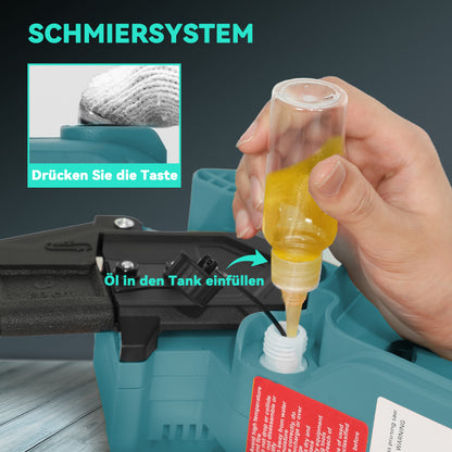 Outsunny 2-in-1 Mini Kettensäge 580W mit Akku 8000mAh Sicherheitsverriegelung 8 Zoll 42 x 29 x 10,5 cm Blau