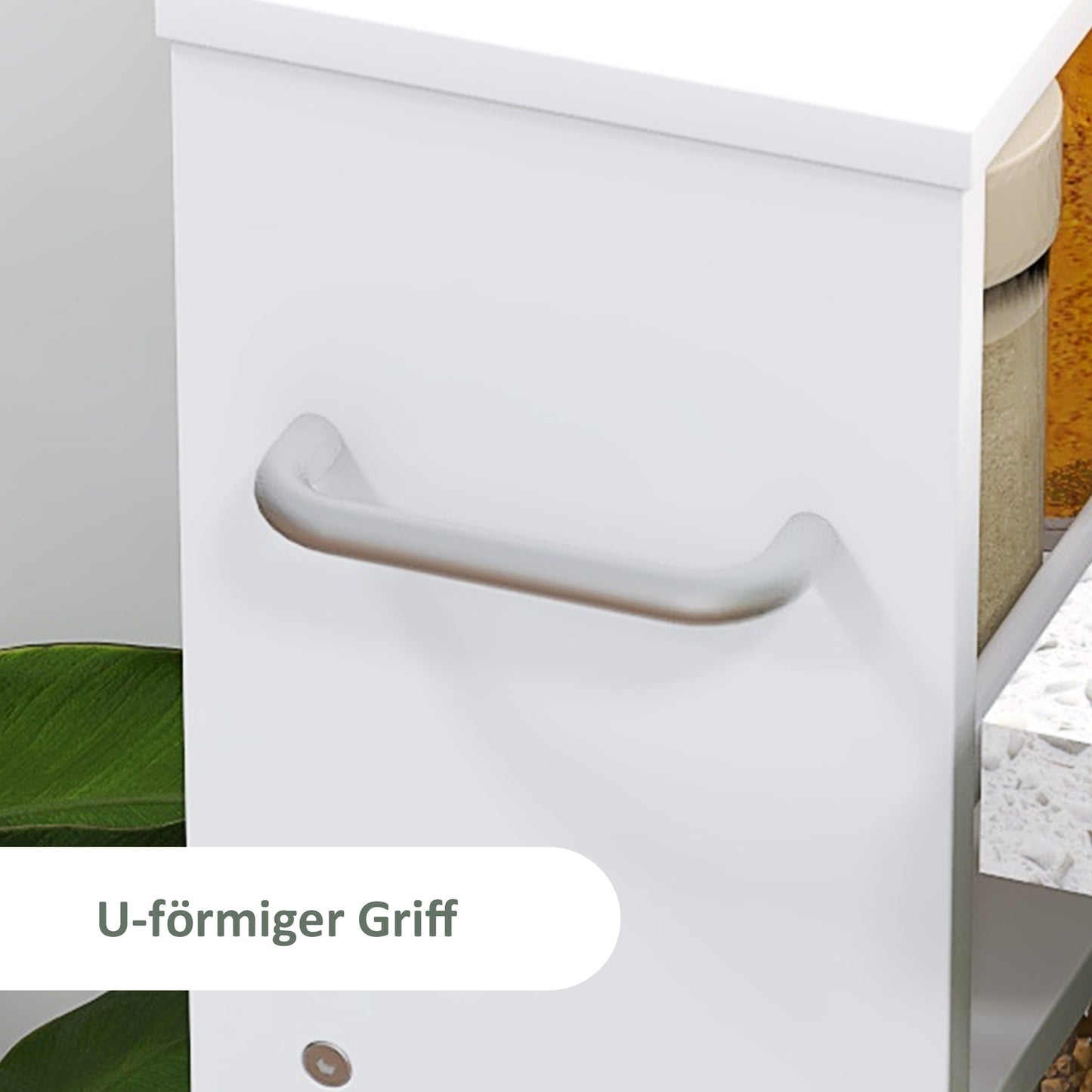 HOMCOM Multifunktionsregal mit Rollen, schmale Bauweise, 4 Fächer, 45x15x91 cm, Weiß