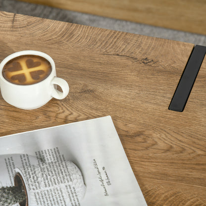 HOMCOM Couchtisch im Industriedesign 105 cm x 60 cm x 42 cm Schwarz + Braun