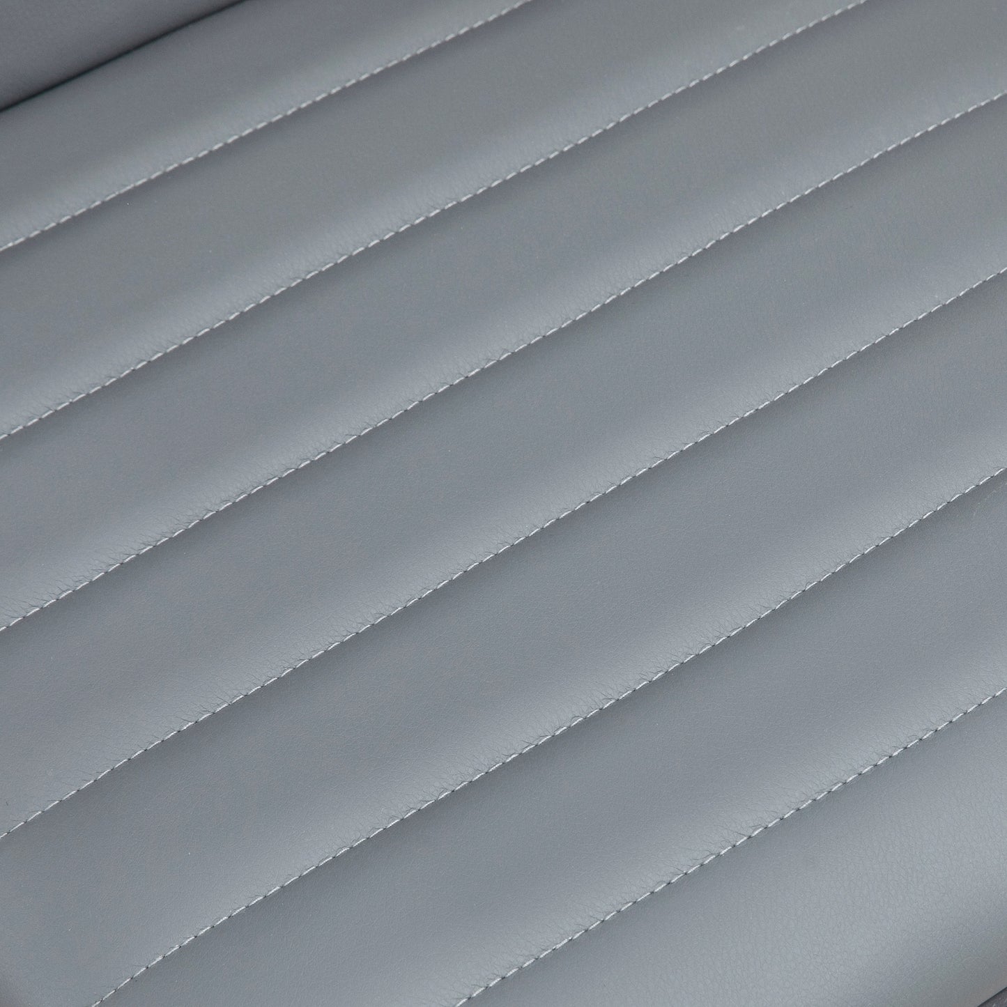 HOMCOM Höhenverstellbarer Salonstuhl mit Rückenlehne, Drehstuhl, Metall, Kunstleder, 48 x 52 x 78-90 cm, Hellgrau