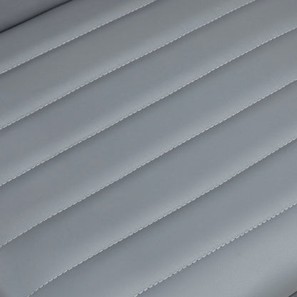 HOMCOM Höhenverstellbarer Salonstuhl mit Rückenlehne, Drehstuhl, Metall, Kunstleder, 48 x 52 x 78-90 cm, Hellgrau