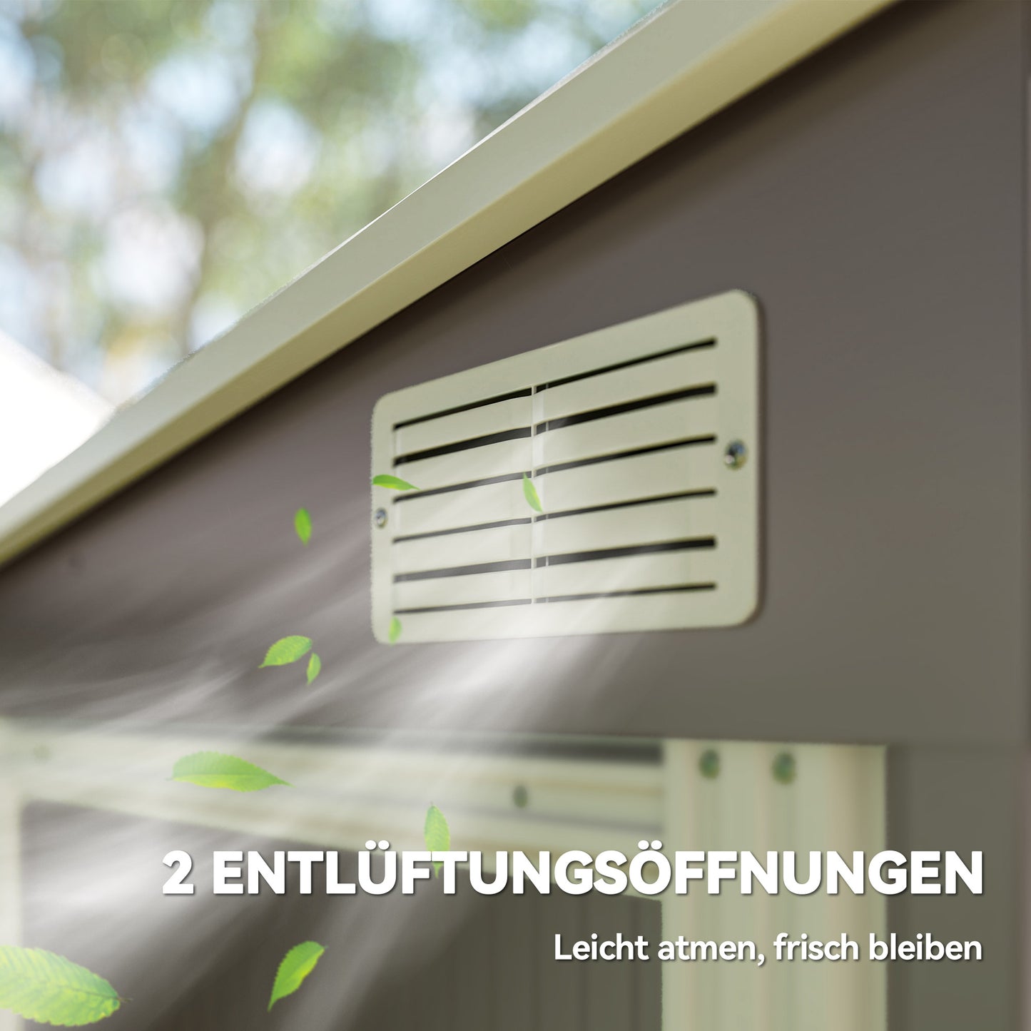 Outsunny Metall Gerätehaus 2,81m² 154x206,5x181 cm Geräteschuppen mit Pultdach Fundament