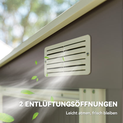 Outsunny Metall Gerätehaus 2,81m² 154x206,5x181 cm Geräteschuppen mit Pultdach Fundament