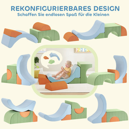 AIYAPLAY 5-teiliges Softbaustein-Set für Kleinkinder, zum Klettern, Krabbeln, Bauen, leichtes Gewicht, Cord, Schaumstoff, Bunt