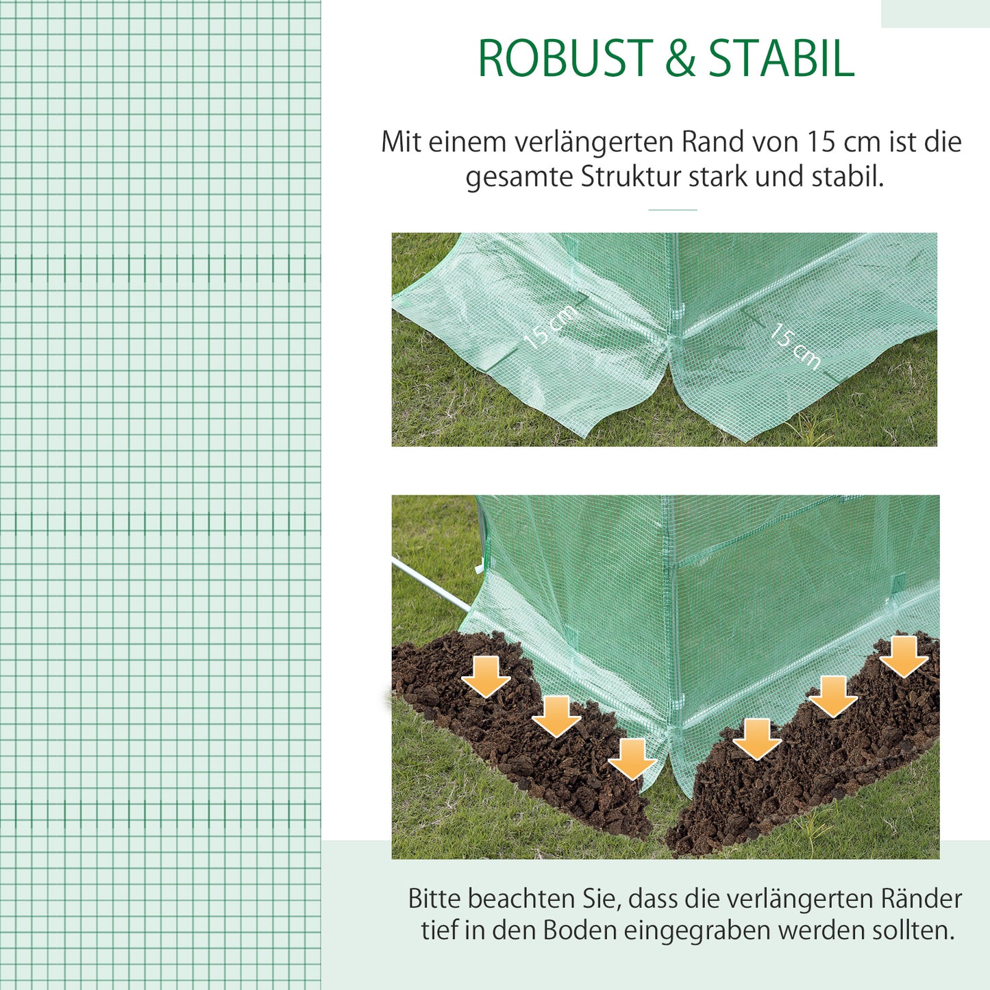 Outsunny Gewächshausfolie, 3 x 2 x 2 m, wasserdichte Gartenplane mit UV-Schutz, Kunststoff-Folie, Abdeckplane für Treibhaus, Folientunnel, Tunnelfolie für Außenbereich, Grün