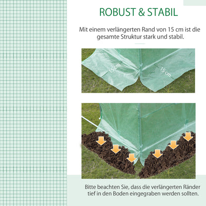Outsunny Gewächshausfolie, 3 x 2 x 2 m, wasserdichte Gartenplane mit UV-Schutz, Kunststoff-Folie, Abdeckplane für Treibhaus, Folientunnel, Tunnelfolie für Außenbereich, Grün