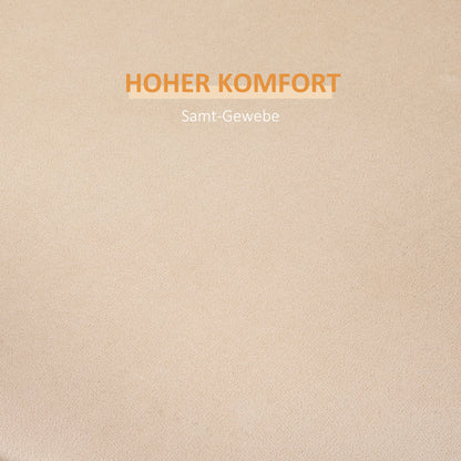 HOMCOM 2-in-1 Hocker in Samtoptik inklusive Stauraum und abnehmbaren Deckel Φ44 cm x 47,5 cm Beige