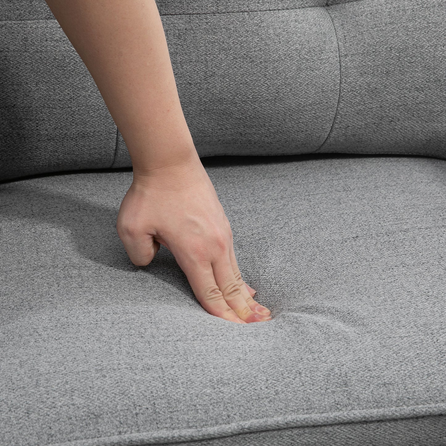 HOMCOM Akzentsessel mit Knopfheftung, Polstersessel, abnehmbare Polster, Schwarz + Gold + Grau