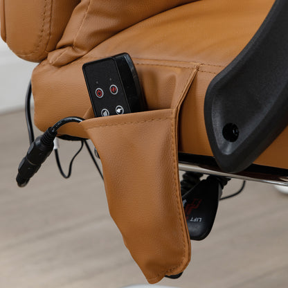 Vinsetto Bürostuhl med massagefunktion, ergonomisk, 66x67x115-123cm, Hellbraun