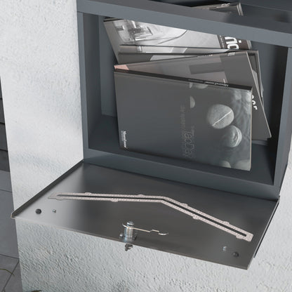 HOMCOM Briefkasten Postkasten, modernes Design, wetterbeständig, 37 cm x 10,5 cm x 37 cm, Grau