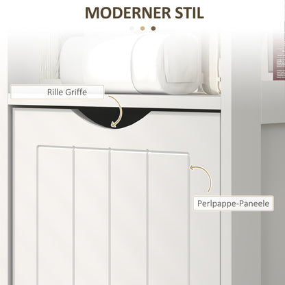 HOMCOM Badezimmerschrank, Kompaktes Badezimmerregal mit 2 Schubladen und 3 offenen Fächern, Freistehendes Badregal, MDF, Weiß