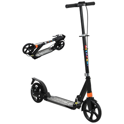 AIYAPLAY Roller Kinder Scooter mit verstellbaren Griffen klappbarer Kinderroller für Kinder 6-12 Jahre 94 x 36 x 88-103cm Schwarz