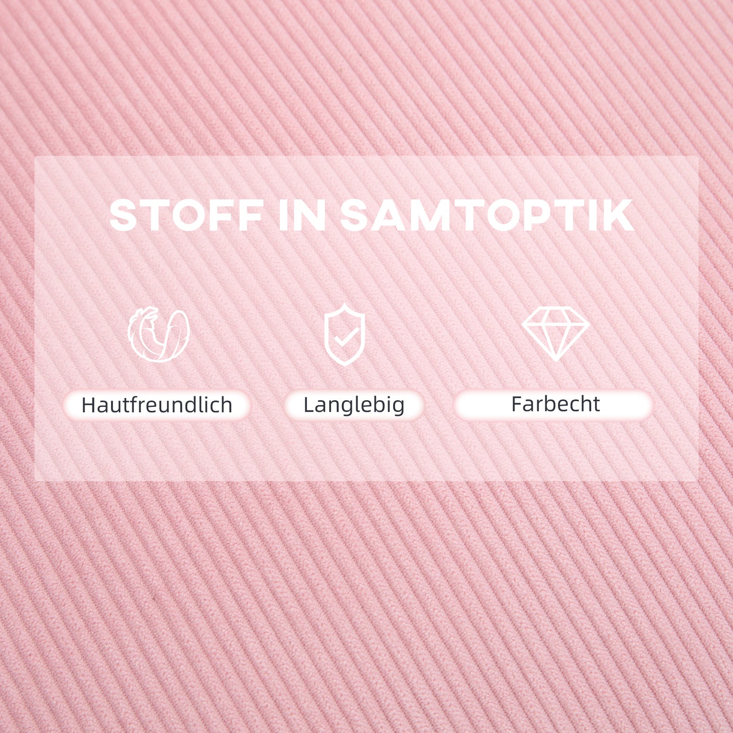 HOMCOM Sessel mit Ottomane, inkl. Kissen, 68 cm x 91,5 cm x 88 cm, Rosa