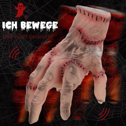 HOMCOM Horror-Hand, Helloweendeko, aktiviert mit Geräusche/Berührung, beweglich, Sound