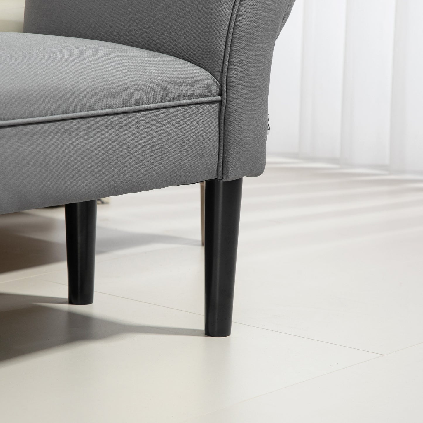 HOMCOM Sitzbank, Bettbank, robuste Bauweise, weiche Polsterung, 102x36x51 cm, Grau