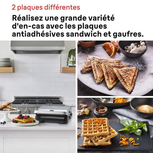 Grill - BRAUN - Sandwich Maker 5 SM5005 - 800 W - Stainless steel / Black