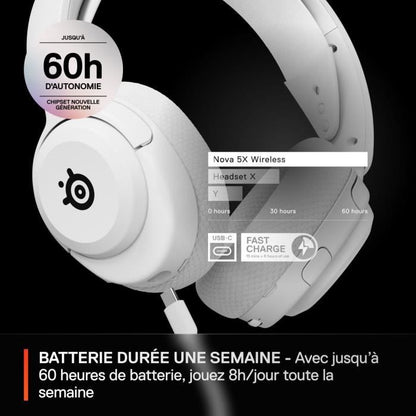 Wireless Gaming Headset - STEELSERIES - Arctis Nova 5X - White
