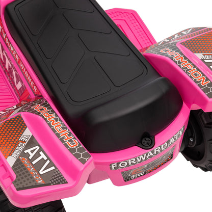 HOMCOM Kinder Quad Elektro 6V Kinderquad mit Vorwärtsfunktion, Musik, Elektro-Quad für Kinder 1,5-3 Jahre Rosa